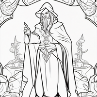 Ausmalbild Zauberer 3